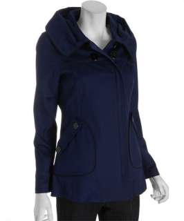 Soia & Kyo blue cotton Avery hooded funnel jacket