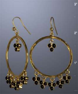 Soixante Neuf black stone circular chandelier earrings   up to 