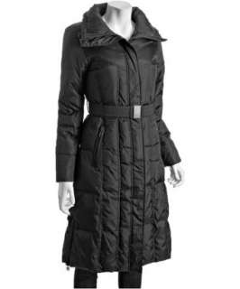Marc New York black quilted sateen belted down coat   up to 70 