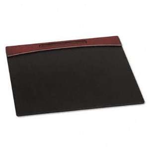  Rolodex 81769 Mahogany wood & black faux leather desk pad 
