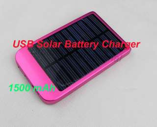   Pink Portable Solar Battery USB Charger for  MP4 Phone PDA Camera