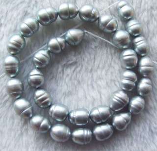 Grey Freshwater Pearl Drum Beads 10x12mm 15  