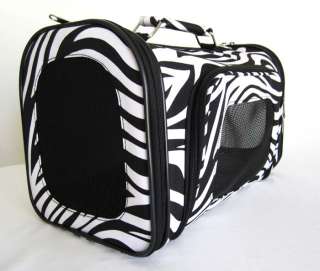15 Pet Luggage/Carrier Dog/Cat Travel Bag Purse Zebra  