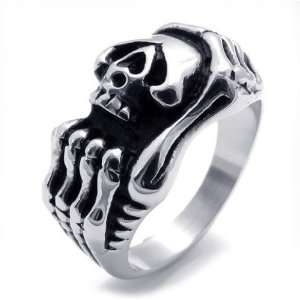   Men & Womans Titanium Steel Skull Fashionable Ring Accessory Size 12