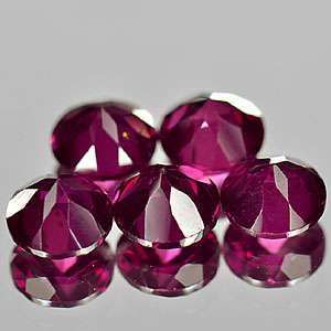 63 Ct. 5 Pcs. Natural Purple Pink Rhodolite Garnet Round Cut 