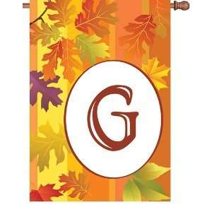  Fall Monogram House Flag (12in)   Letter G Patio, Lawn 