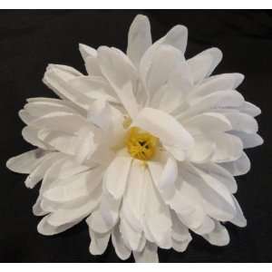  Tanday (White) Mum/Crysanthemum Flower Hair Clip 