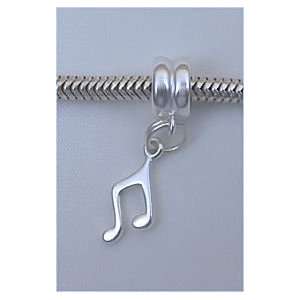  MUSIC NOTE Sterling Silver Dangle Charm Bead for Troll 