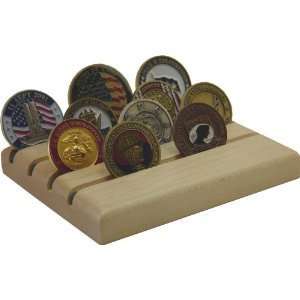  12 Coin Military Challenge Coin Holder, Maple, Natural 