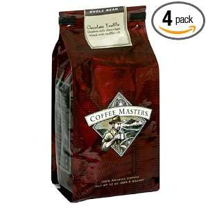   Coffee, Chocolate Truffle, Whole Bean, 12 Ounce Valve Bag, (Pack of 4