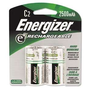  Energizer  e NiMH Rechargeable Batteries, C, 2 Batteries per Pack 