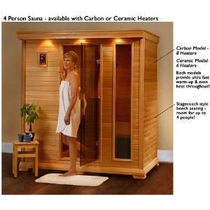   Saunas Monticello 4 Person Infrared Sauna with Ceramic/Carbon Heaters