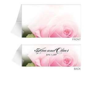  300 Personalized Place Cards   Pink Rose n Pearls Office 