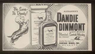1957 terrier art Dandie Dinmont Scotch Whisky print ad  