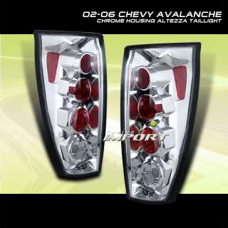 02 06 CHEVY AVALANCHE LS LT CHROME ALTEZZA TAIL LIGHTS  
