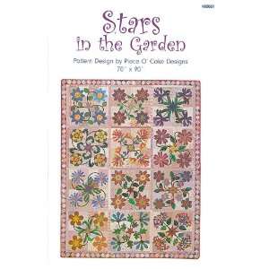 Stars in the Garden 70 X 90 12 Block Sampler Applique Quilt Pattern 