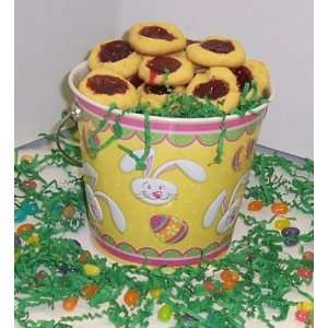 Scotts Cakes 2 lb. Raspberry Butter Cookies in a Yellow Bunny Pail
