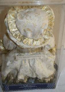 Victorian Dress Teddy Bear Elegant Gold Rose Plush NEW  