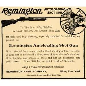  1907 Ad Autoloading Shot Gun Remington Arms Hunting NY 