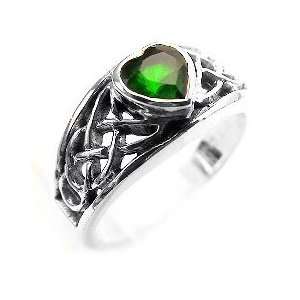   Knot and Green Crystal Heart Ring size 5.5(Size 5,6,7,8,9) Jewelry