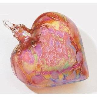 Glass Eye Studio Hand Blown Rose Quartz Glass Heart Ornament