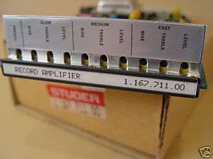 Studer ReVox B67 Record Amplifier 1.167.711.00  