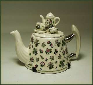 Charming Tiny English Portmeirion Porcelain Teapot Tea Pot  