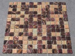  Brown Blend 12X12 (1 Sq.Ft.) Glass Tile Mosaic Sheet  