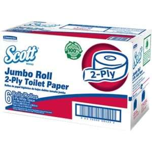 SCOTT 100% Recycled Jumbo Tissue Toilet Paper 6 Rolls  