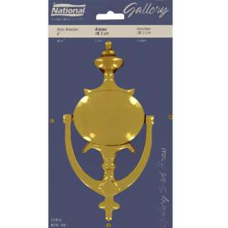 National 8 Inch Polished Solid Brass Door Knocker 038613197947  