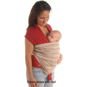  Moby D Baby Carrier Woven Pale Stripes w/Red Baby