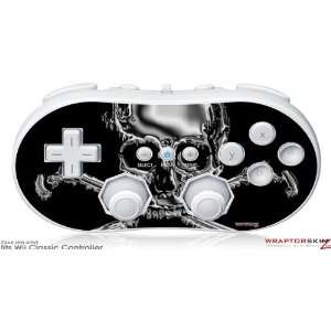  Wii Classic Controller Skin   Chrome Skull on Black by 