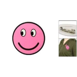  Pink Smiley Face Round Glittery Pin Brooch Jewelry