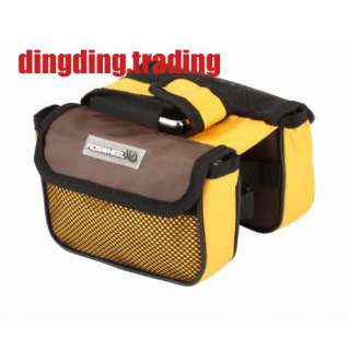   BICYCLE FRAME PANNIER FRONT TUBE BAG YELLOW WATERPROOF COVER CYCLING