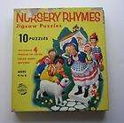 NURSERY RHYMES 10 JIGSAW PUZZLES 1954 GROSSET & DUNLAP #B1152 BOXED 
