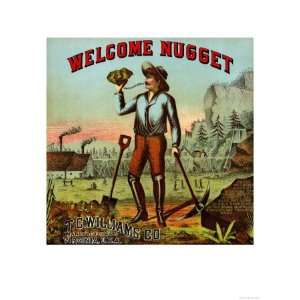  Welcome Nugget Tobacco Label Premium Poster Print, 24x32 