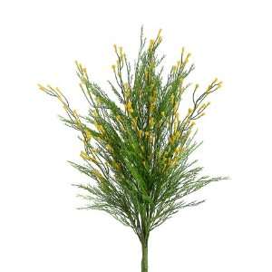  Faux 21 Wild Trumpet Flower Bush Yellow Green (Pack of 12 