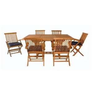     RECTANGULAR EXTENSION TABLE WITH 6 x ARM CHAIR SET