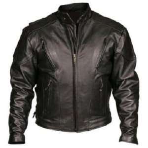  Vented Leather Motorcycle Jacket with Zippered Air Vents Automotive