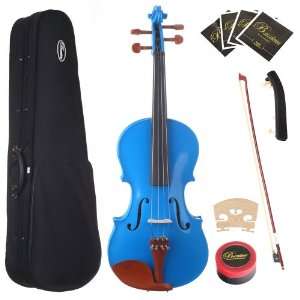   Violin with Case and Accessories   Metallic Blue Musical Instruments