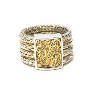   Collection Sterling Silver and 22K Gold Vermeil Wide Band Ring (7